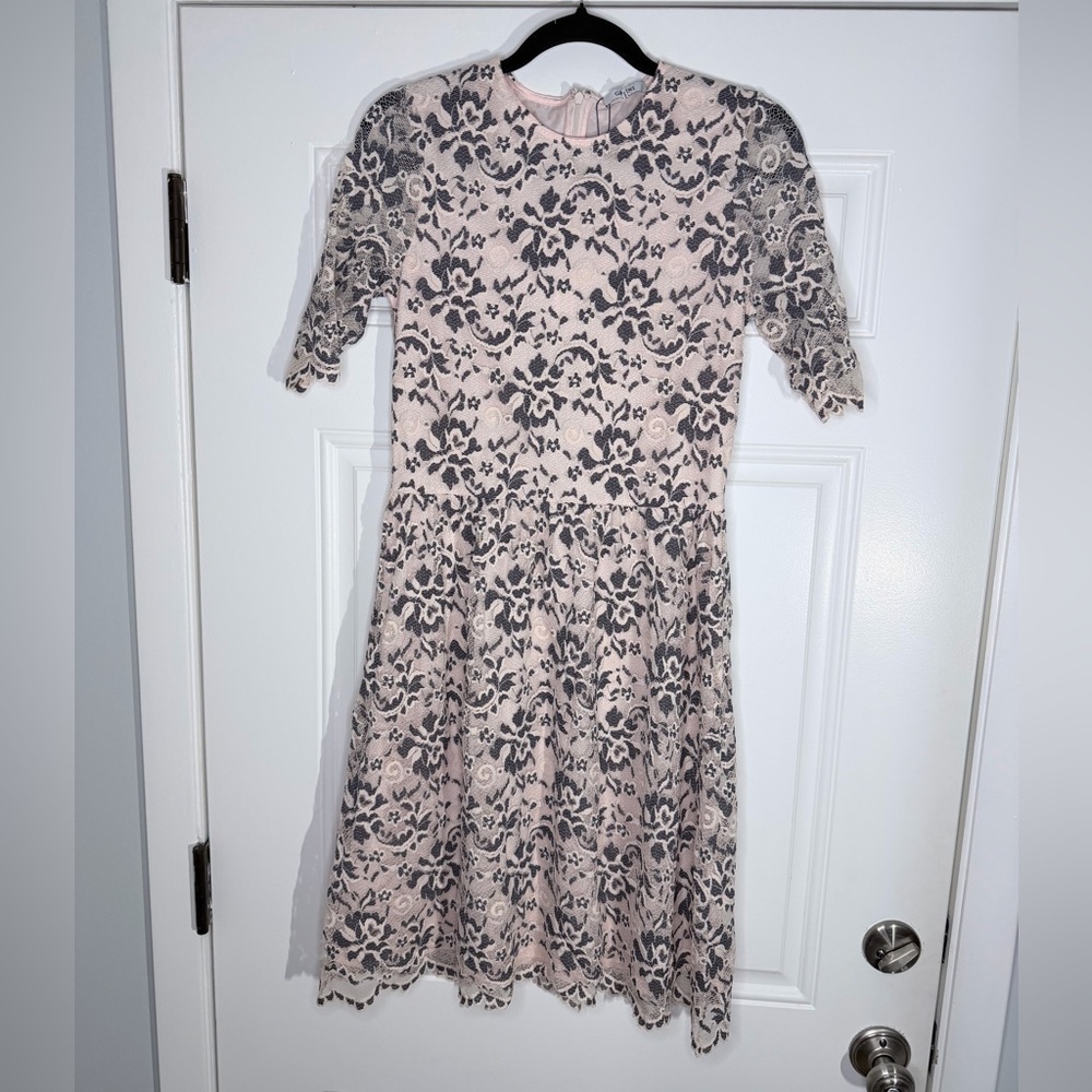 GANNI SIZE 38 6 M pink floral lace‎ dress